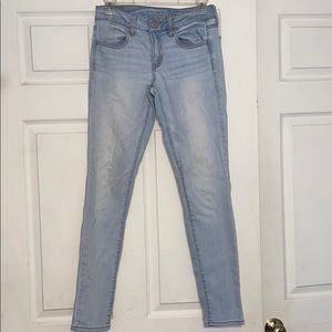 American Eagle light blue skinny jeggings